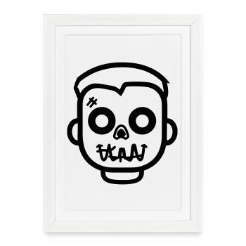 zombie_face - Framed poster (27 × 37 cm) - white - Front