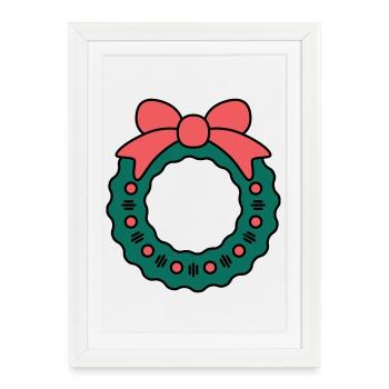 Wreath for Christmas - Framed poster (27 × 37 cm) - white - Front