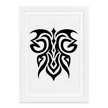 Tribal 9 par Helfspawn - Affiche encadrée (27 × 37 cm) - blanc - Devant