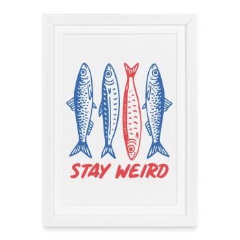 Les sardines restent bizarres - Affiche encadrée (27 × 37 cm) - blanc - Devant