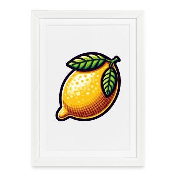 Lemon Illustration Artistique - Affiche encadrée (27 × 37 cm) - blanc - Devant