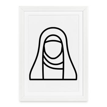 femme musulmane - Affiche encadrée (27 × 37 cm) - blanc - Devant