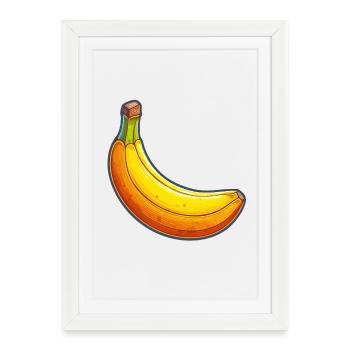 Banana Pop Art Colorful Fun - Framed poster (27 × 37 cm) - white - Front
