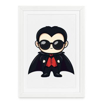 Vampire Halloween - Affiche encadrée (27 × 37 cm) - blanc - Devant