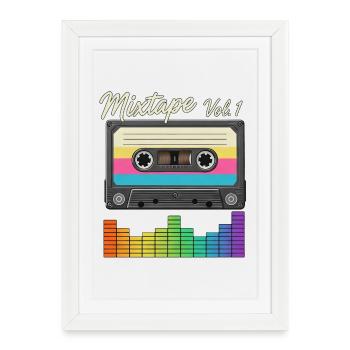Mixtape Vol.1 Retro Cassette - Framed poster (27 × 37 cm) - white - Front