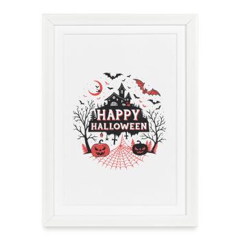 Dark Night Halloween Castle - Framed poster (27 × 37 cm) - white - Front