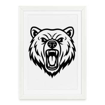 Bear - Framed poster (27 × 37 cm) - white - Front