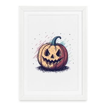 Pumpkin jackolantern chart - Framed poster (27 × 37 cm) - white - Front
