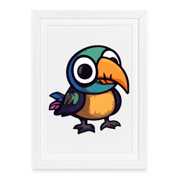 Toucan Bird Halloween Zombie - Framed poster (27 × 37 cm) - white - Front