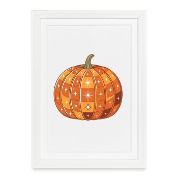 Sparkly Glowing Pumpkin - Framed poster (27 × 37 cm) - white - Front