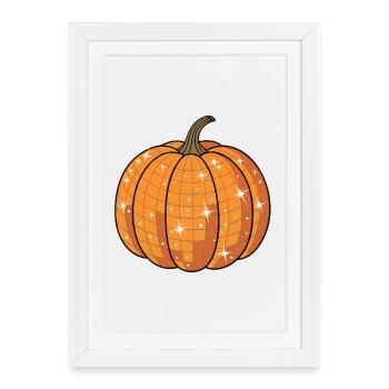 Sparkling Pumpkin Mosaic - Framed poster (27 × 37 cm) - white - Front