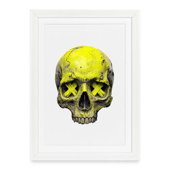 Neon X Skull - Framed poster (27 × 37 cm) - white - Front