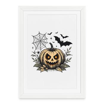 Evil Halloween Pumpkin - Framed poster (27 × 37 cm) - white - Front