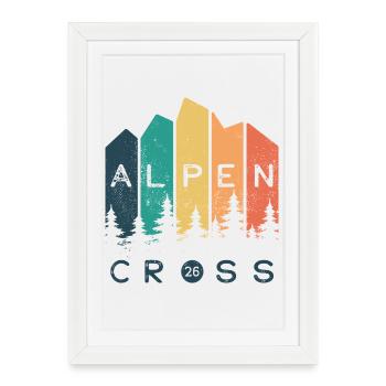 Alpen Cross 26 - Traversée des Alpes 2026 - Randonnée - Affiche encadrée (27 × 37 cm) - blanc - Devant