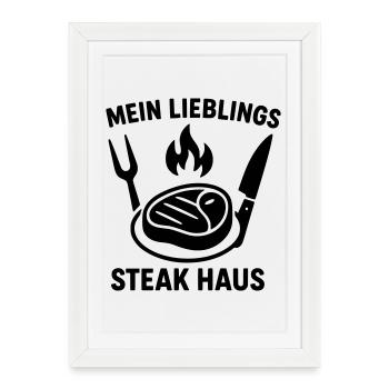 steakhouse steak food - Framed poster (27 × 37 cm) - white - Front