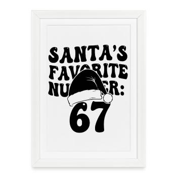 Santa's Favorite Number 67 - Framed poster (27 × 37 cm) - white - Front