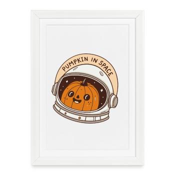 Space Astronaut Pumpkin - Framed poster (27 × 37 cm) - white - Front
