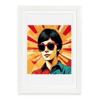 Retro Girl Pop Art Style – Cool Vintage Design - Framed poster (27 × 37 cm) - white - Front