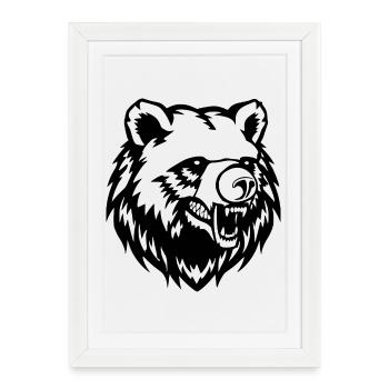 Bear Bear Head Bears T-shirt Gift - Framed poster (27 × 37 cm) - white - Front