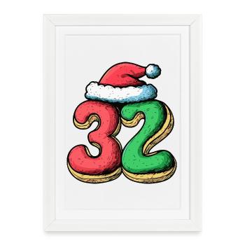 32 Number Biscuit Christmas - Framed poster (27 × 37 cm) - white - Front