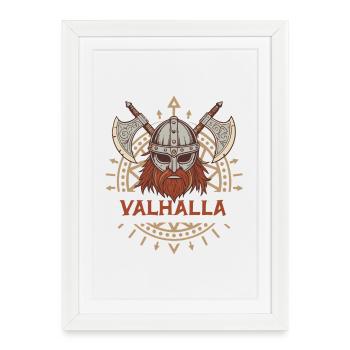 Valhalla Viking Axe & Beard - Framed poster (27 × 37 cm) - white - Front