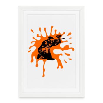 Paintball - Affiche encadrée (27 × 37 cm) - blanc - Devant