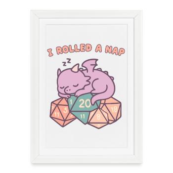 Sieste Rolling Dragon - Affiche encadrée (27 × 37 cm) - blanc - Devant