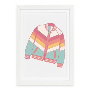 Retro pastel color jacket - Framed poster (27 × 37 cm) - white - Front