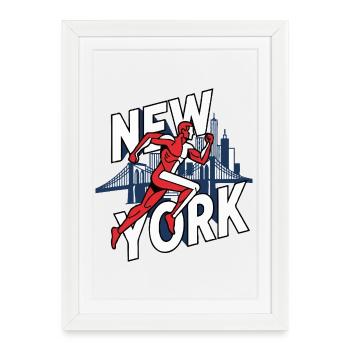 New York Runner Silhouette - Framed poster (27 × 37 cm) - white - Front
