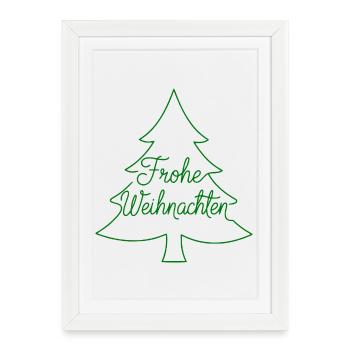 Merry Christmas Christmas Tree Modern - Framed poster (27 × 37 cm) - white - Front