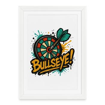 Fléchette dans le mille - Affiche encadrée (27 × 37 cm) - blanc - Devant