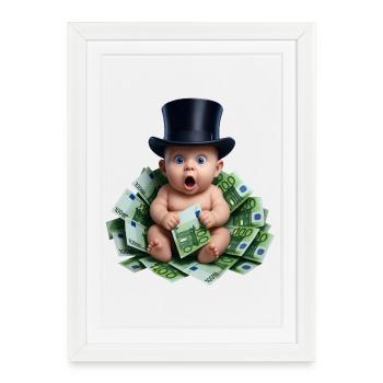 BORN TRADER - baby & kids - Framed poster (27 × 37 cm) - white - Front