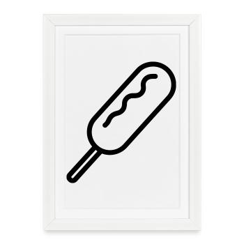 corn dog - Framed poster (27 × 37 cm) - white - Front