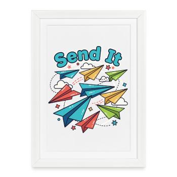 Envoyez-lui des avions en papier - Affiche encadrée (27 × 37 cm) - blanc - Devant