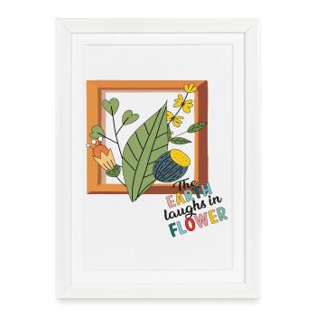 Flower image - Framed poster (27 × 37 cm) - white - Front