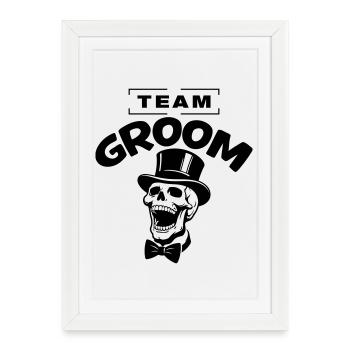Team Groom Bachelor Party Jga Skeleton - Framed poster (27 × 37 cm) - white - Front