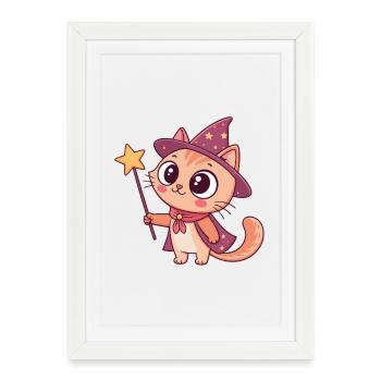 Pastel Magician Kitten - Framed poster (27 × 37 cm) - white - Front