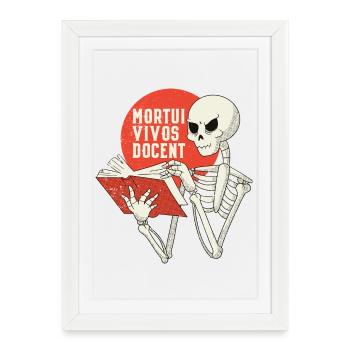 Mortui Vivos Docent - Affiche encadrée (27 × 37 cm) - blanc - Devant
