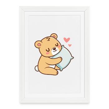 Soft Cuddle Teddy Bear - Framed poster (27 × 37 cm) - white - Front