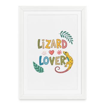 Lizard Lover — Couleurs tropicales - Affiche encadrée (27 × 37 cm) - blanc - Devant