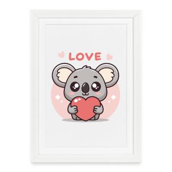 Koala Heart in Love - Framed poster (27 × 37 cm) - white - Front