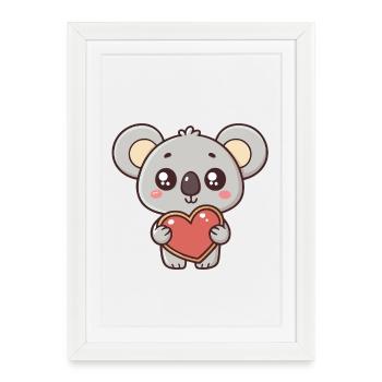Koala Sweet Heart - Framed poster (27 × 37 cm) - white - Front