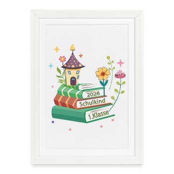School child 1st grade - Framed poster (27 × 37 cm) - white - Front