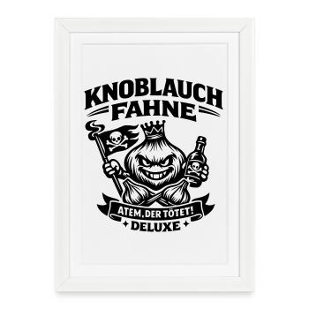 Garlic Garlic Flag Deluxe - Affiche encadrée (27 × 37 cm) - blanc - Devant