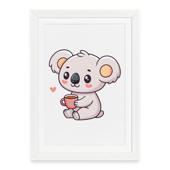 Koala Thé Doux - Affiche encadrée (27 × 37 cm) - blanc - Devant