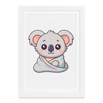 Cuddly Koala in Pastel Wrap - Framed poster (27 × 37 cm) - white - Front