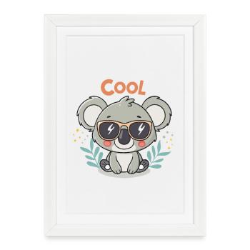 Koala Cool Lunettes Soleil - Affiche encadrée (27 × 37 cm) - blanc - Devant