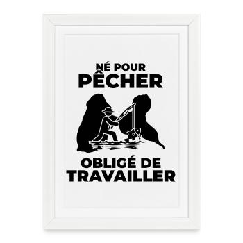 Cadeau Pêcheur Guadeloupe - T-shirt Pêcheur Gwada - Affiche encadrée (27 × 37 cm) - blanc - Devant