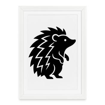herisson - Affiche encadrée (27 × 37 cm) - blanc - Devant