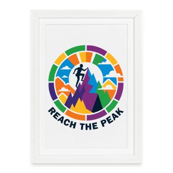 Colorful Summit Storm Mountaineer Climber Summit - Framed poster (27 × 37 cm) - white - Front
